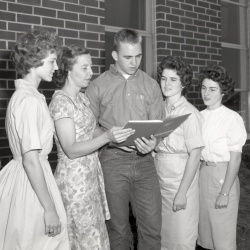 M423 Miss Panther and yearbook dedication April 21, 1961