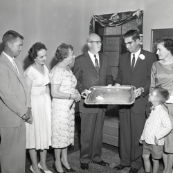 M450 reverand and Mrs. George Owens receive gift June 25, 1961