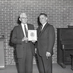 M612 Soil Conservation District Awards and setting poles at tennis court February 1964