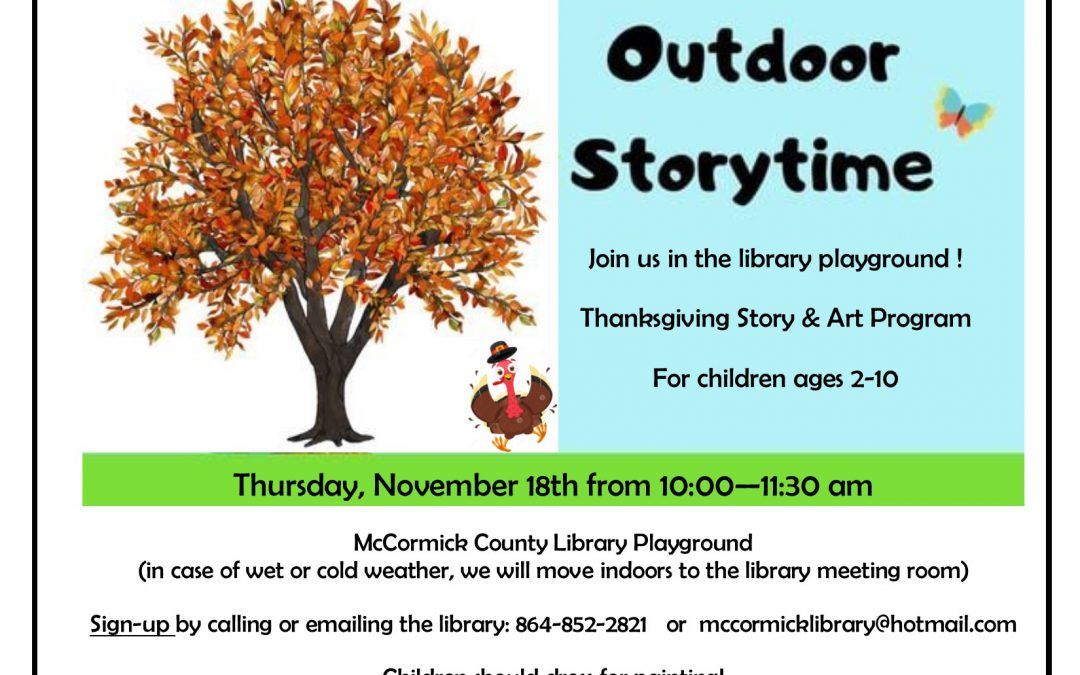 Outdoor Storytime November 18th, 2021
