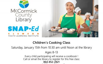 Children’s Cooking Class – January 15th, 2022
